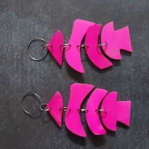 *Vintage* wooden fishbone earrings